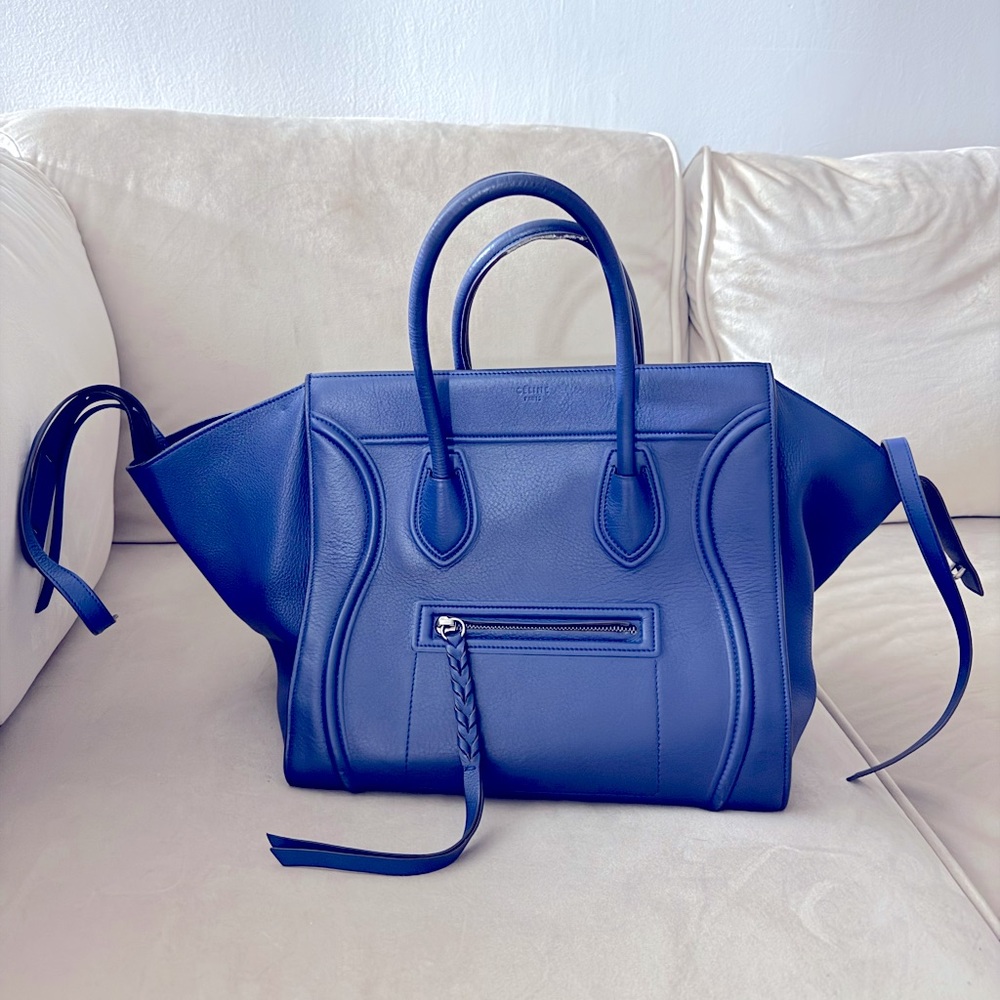 CELINE Phantom NEW without tag, Blue, Leather, Large Bag